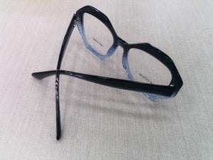 Armação Azul Grande Geométrica Oculos de Novela