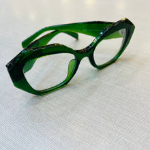 Carregar imagem no visualizador da galeria, Armação Verde Escuro Geometrica Grande Sextavado
