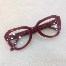 Carregar imagem no visualizador da galeria, Oculos de Grau Vermelho Geométrico Vinho Modelo Nairobi haste grossa