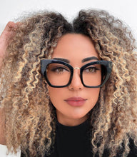 Carregar imagem no visualizador da galeria, Armação de grau Denis Preta óculos Grande Haste Grossa