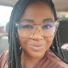 Carregar imagem no visualizador da galeria, Armação Transparente Mônaco Quadrada Listra Preta em Volta