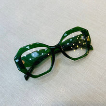 Carregar imagem no visualizador da galeria, Armação Verde Escuro Geometrica Grande Sextavado