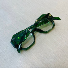 Carregar imagem no visualizador da galeria, Armação Verde Escuro Geometrica Grande Sextavado