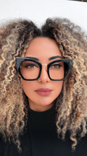 Carregar imagem no visualizador da galeria, Armação de grau Denis Preta óculos Grande Haste Grossa