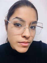 Carregar imagem no visualizador da galeria, Oculos de Grau Metade do Aro Armação Quadrada Grande