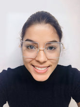 Carregar imagem no visualizador da galeria, Oculos de Grau Metade do Aro Armação Quadrada Grande