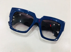 Oculos Azul marinho Facets quadrado grande haste grossa