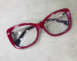 Óculos Armação De Grau Feminino Grande Vermelho Quadrado Acetato