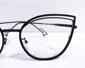 Oculos de grau gatinho preto metal exclusivo Sapatinho Botinha