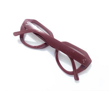 Carregar imagem no visualizador da galeria, Oculos de Grau Vermelho Geométrico Vinho Modelo Nairobi haste grossa