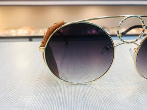 Óculos De Sol feminino Sierra 148 sl 825 metal e couro