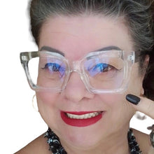 Carregar imagem no visualizador da galeria, Oculos De Grau Narriman Transparente Quadrado Bem Grande