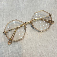 Carregar imagem no visualizador da galeria, Oculos De Grau Geométrico metal Dourado hexagonal Luxo