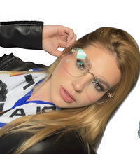 Carregar imagem no visualizador da galeria, Armação Virginia Lente Flutuante Haste Dourada Grande Quadrada