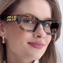 Carregar imagem no visualizador da galeria, Óculos Feminino Marrom Tendencia Haste Grossa Personalidade