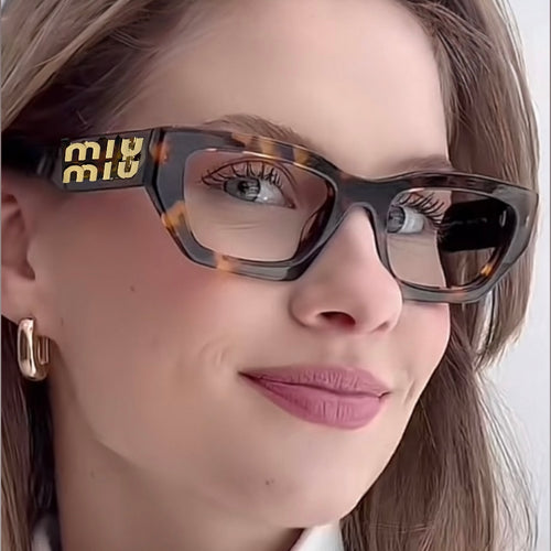 Óculos Feminino Marrom Tendencia Haste Grossa Personalidade
