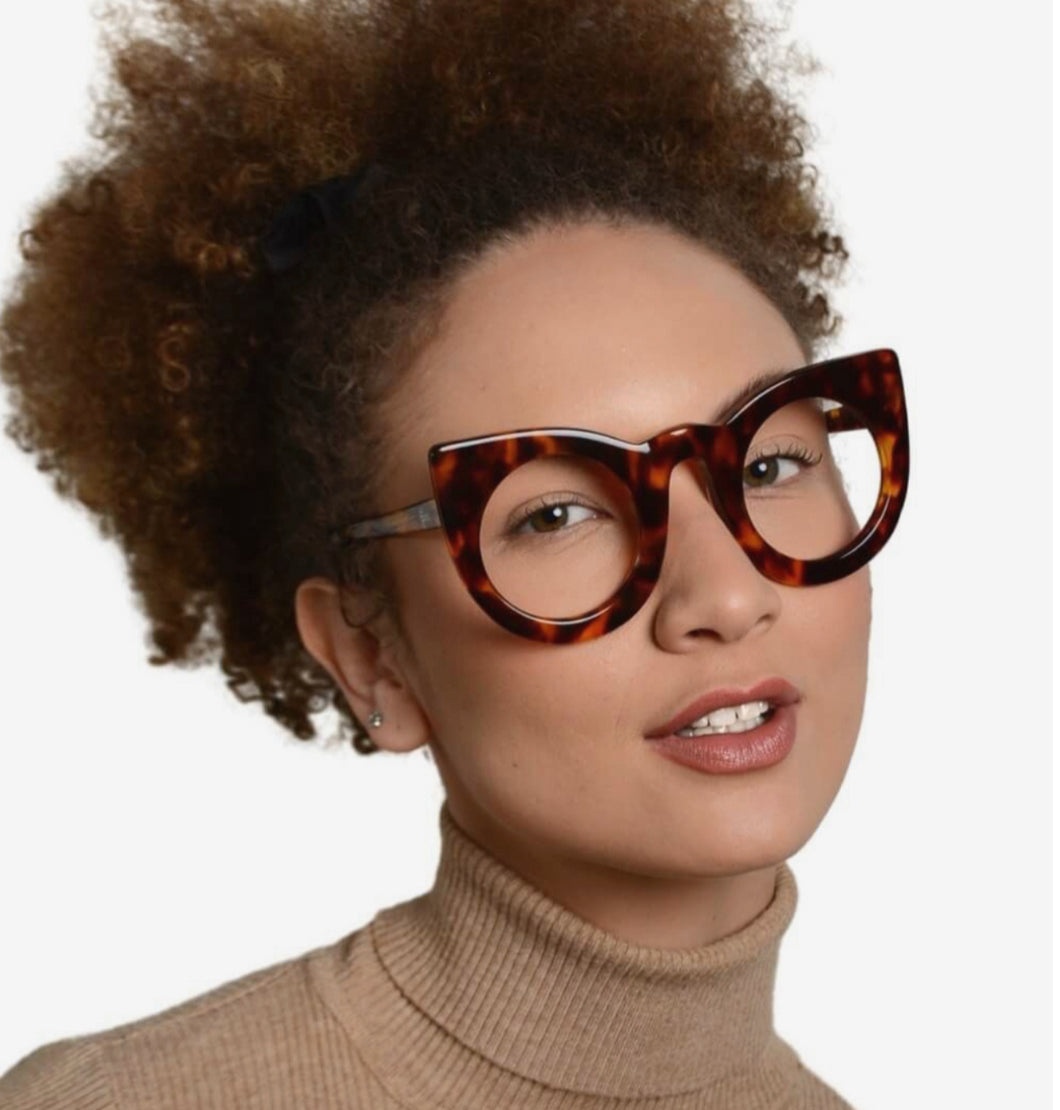 Oculos Tartaruga Marrom Exótico Grande Haste larga