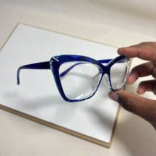 Carregar imagem no visualizador da galeria, Óculos armação de grau azul feminino cristal exclusivo
