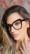 Carregar imagem no visualizador da galeria, Armação Arredondada Preta Grande Linda Mulher