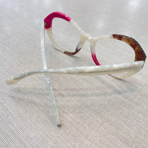 Oculos De Grau Branco Geometrico Madrepérola Grande