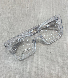 Oculos De Grau Narriman Transparente Quadrado Bem Grande