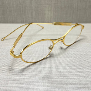 Oculos Virginia Dourado Metal Oval Pequeno