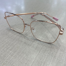 Carregar imagem no visualizador da galeria, Oculos de grau feminino dourado quadrado grande metal