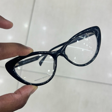 Carregar imagem no visualizador da galeria, Oculos de grau gatinho preto sapatinho em acetato - OFGGATPO16