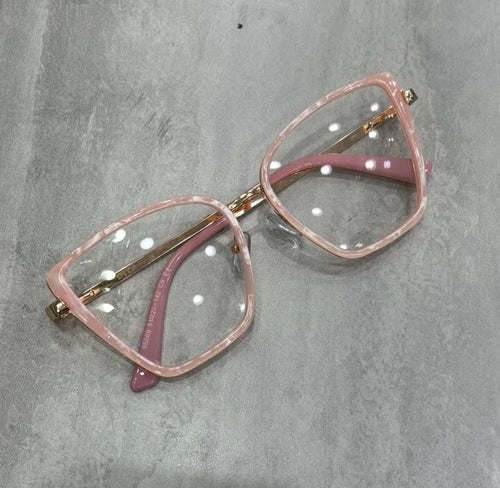 Óculos Rosa Madreperola Retro Gatinho Alássico