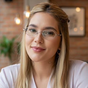 Oculos Virginia Rose Gold Metal Oval Pequeno