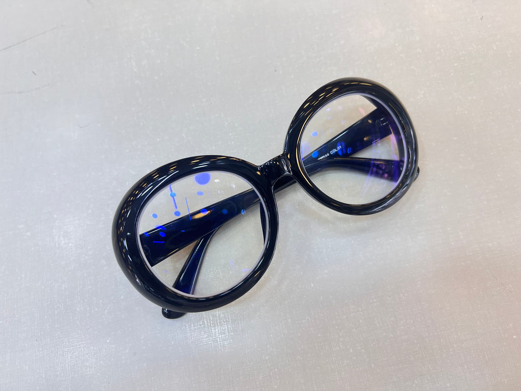 Oculos de grau Redondo Preto Grande Ovalado Classudo