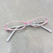 Carregar imagem no visualizador da galeria, Oculos Leitura Pequeno Rosa e Branco Oval