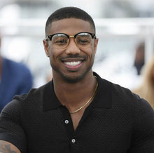 Carregar imagem no visualizador da galeria, Oculos para Grau Redondo Preto Michael B Jordan Clubmaster