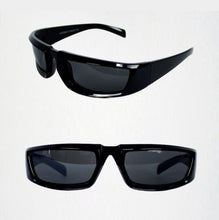 Carregar imagem no visualizador da galeria, Óculos De Sol Futurista Curvado Preto Lolapallooza Trap
