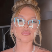 Carregar imagem no visualizador da galeria, Armação de grau Azul Gatinha Tamanho 52 Medio Metal