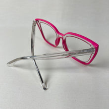 Carregar imagem no visualizador da galeria, Óculos Quadrado Transparente Listra Rosa Neon