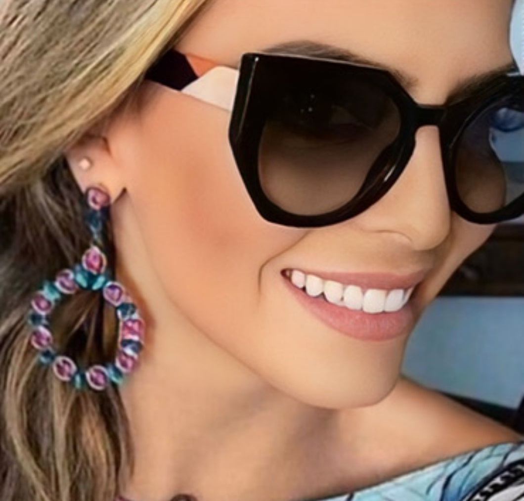 Oculos de sol Preto Scarlet Geometrico Raro
