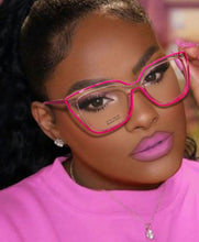 Carregar imagem no visualizador da galeria, Armação Transparente listra Rosa Grande