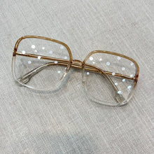 Carregar imagem no visualizador da galeria, Armacao Transparente Dourada Quadrada Bem Grande