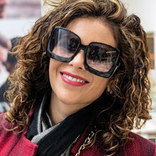 Carregar imagem no visualizador da galeria, Oculos de Sol Preto Quadrado Grande katrine Brown
