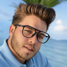 Carregar imagem no visualizador da galeria, Oculos de Grau Masculino Preto Escuro Aviador Moderno