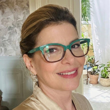 Carregar imagem no visualizador da galeria, Oculos Feminino Verde Oliva Quadrado Acetato
