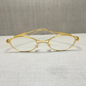 Oculos Virginia Dourado Metal Oval Pequeno