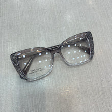 Carregar imagem no visualizador da galeria, Oculos De Grau transparente cinza Cristal grande quadrada OFGQUACA2