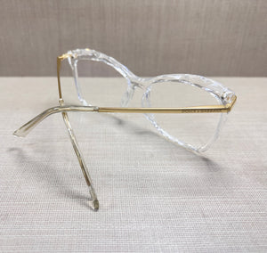 Oculos armação de grau feminino transparente haste dourada Cristal