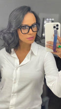 Carregar imagem no visualizador da galeria, Oculos de grau Adele Preto Grande Haste grossa Tendencia