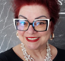 Carregar imagem no visualizador da galeria, Armacao Quadrada Elegante Preto e Branco