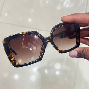 Oculos de sol Quadrado marrom Tartaruga