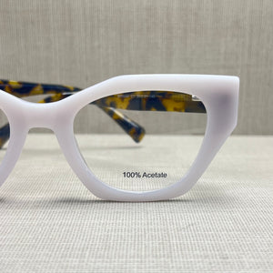 Oculos Grande Branco Gelo Acetato Puro Charme