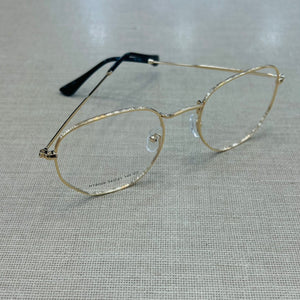 oculos de Grau Hexagonal Dourado Pantera Negra Metal Masculino